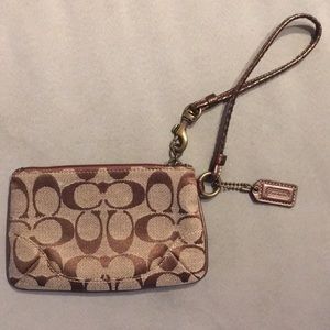 Authentic Brown Coach Wristlet